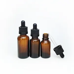 Luxury Custom Color Cosmetic Serum Packaging 30ml Dropper Essential Oil Glass Bottle