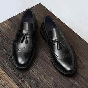 Nuevos Mocasines Casuales Formales de Negocios con Punta Puntiaguda y Flecos Estilo Británico Vintage 2025, Pintados a Mano en Color Otoño - Product Image 2