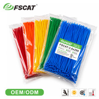 Attaches de câble en nylon 66 coloré, autobloquantes, résistantes au feu et à la chaleur, certifiées CE, pour usage industriel, modèle TST-200I