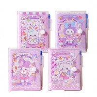 Großhandel 100K PVC-Notizbuch mit Stift, niedliches Hasenmädchen, liniert, 64 Blatt, 80 g/m², Kawaii Taschen-Schreibwaren für Kinder und Studenten