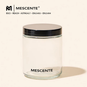 Meilleur prix Mescente - Pots à bougies d'aromathérapie personnalisés de 9 oz, transparents, différentes couleurs, avec couvercle en bambou et en métal - Product Image 2