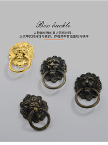 Modern European Contemporary Lion Head Zinc Alloy <b>Drawer</b> Handle for Kitchen Dresser Wardrobe & Bedroom with Easy Installation - Product Image 3