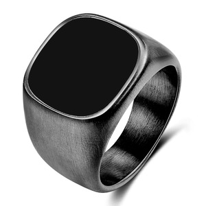 Fashion <b>Rings</b> Geometric Quadrilateral 16MM Stainless Steel <b>Plain</b> Inlay Gift Jewelry - Product Image 5