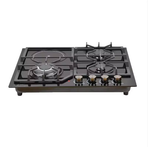Electric Induction Glass Cooker Burner Commercial Four-Cooker Cooktop for Home Restaurant Clear Display Universal Size No