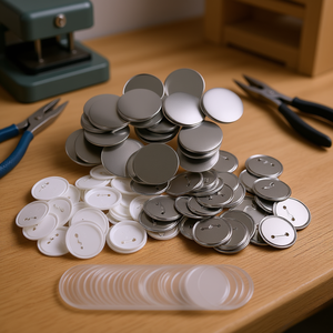 Pièces de badges bouton de 3 pouces (75 mm), lot de 200, en métal, sans nickel, pour machine à badges (machine non incluse) - Product Image 2