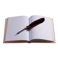 Benutzer definierte Logo-Notizbücher Hardcover Leinwand Leinen Stoff bezug leer rosa große Notizbuch Zeitschriften mit Goldrand