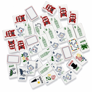Ensemble <span class=keywords><strong>de</strong></span> Mahjong pliable moderne britannique <span class=keywords><strong>de</strong></span> Londres, tuiles en acrylique blanches à 5 couches <span class=keywords><strong>de</strong></span> 1,40 pouce, 160 pièces, Bus à deux étages, Tower Bridge - Product Image 3