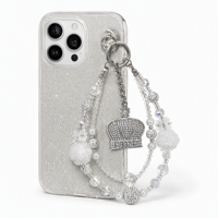 Pendentif de luxe en strass en forme de couronne royale, accessoires de perles de cristal pour la fabrication de bijoux, chaînes de téléphone DIY et sacs, vente en gros