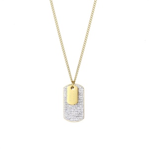 Collar de Acero Inoxidable con Dije de Amuleto de la Suerte, Joyería de Oro que no se Deslustra, con Diamantes de Imitación y Estilo Bling Bling - Product Image 4