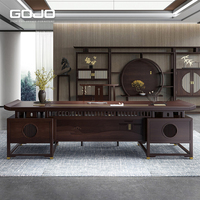Style chinois luxe PDG bureau en bois massif à la main mortaise Tenon Structure Durable écologique bureau bureau fond armoire
