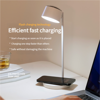 Nouvelle Arrivée Lampe de Table Portable Sans Fil 2000 mAh avec Chargeur Rapide Sans Fil, Station de Charge, Lampe de Bureau, Lumière de Projection Mignonne, LED Tactile
