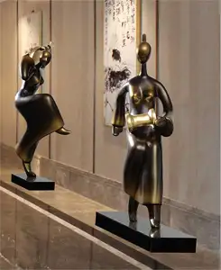 2024 fabbrica custom metallo artigianato decorativo moderno ballerino statuette statua ballerino scultura