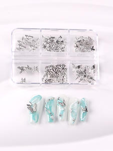 TSZS 6 grano/caja 3D cinta arco aleación Nail Art Charms oro plata Metal gemas para Nail Art Craft pegatinas y calcomanías suministro - Product Image 4