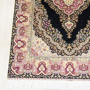 Alfombra Persa de Terciopelo de 91x137cm, Hecha a Mano, Anudada a Mano, de Pakistán, Turquía, Hali, Alfombra de Seda de Estambul - Product Image 5