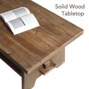 Tables basses en bois de style moderne du milieu du siècle, table basse en bois de style campagnard, table basse rectangulaire pour salon - Product Image 3