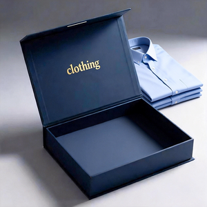 Boîtes en carton rigide de luxe avec couvercle magnétique pliable, taille personnalisée, pour vêtements, chemises, chaussures, emballages cadeaux - Product Image 5