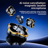 Microphone cravate omnidirectionnel à condensateur SX98 avec suppression du bruit par IA, sans fil 2.4G, réponse en fréquence 100Hz-20kHz pour le direct