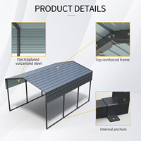 [Gudang AS] Kanopi Carport Baja Galvanis Tugas Berat 10x15 FT Rangka Atap Logam Besar Pengiriman Cepat Dari AS 1 Buah MOQ