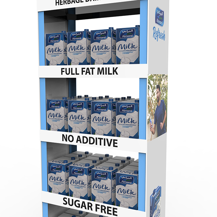 Hot Selling Floor Standing Shelf Milk Display Rack Plastic Display Stand for Retail Store — view 4