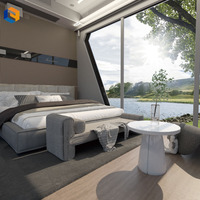 Personnalisé 20 pieds 40 pieds Maisons modulaires résidentielles préfabriquées Structure en acier résistant aux ouragans Trois chambres Capsule Apple de luxe