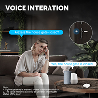 MOES Tuya ZigBee Détecteur de contact pour porte et fenêtre Smart Home Détecteur de porte ouverte/fermée sans fil Fonctionne avec Alexa Google Home