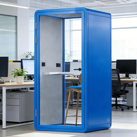 Cabine téléphonique de bureau insonorisée, modulaire, extensible et réglable, en acier moderne, pour une personne, avec capteur intelligent, pour bureau à domicile