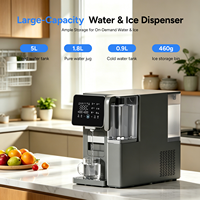 Distributeur d'eau 3-en-1 avec filtre et machine à glaçons pour comptoir, purificateur d'eau chaude et froide instantanée pour cuisine