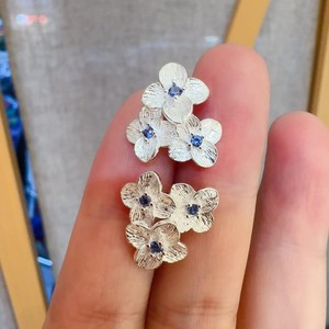 Pendientes de Bola Azul con Diamantes Bordados en Plata de Ley S925, Lujosos y Finos, Diseño Nuevo y Exquisito de Alta Gama - Product Image 3