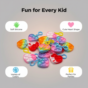 Porte-clés <span class=keywords><strong>Pop</strong></span> <span class=keywords><strong>It</strong></span> en silicone en forme de cœur à 5 trous pour la Saint-Valentin, lot de 30 jouets anti-stress pour enfants, jouet <span class=keywords><strong>Pop</strong></span> <span class=keywords><strong>It</strong></span> très populaire - Product Image 4