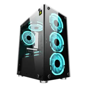 22 năm nhà máy CPU Gamer tủ, với kính cường lực cho bảng điều khiển phía trước & bảng điều khiển bên PC Trường hợp với xử lý