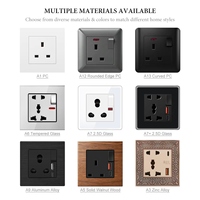 Prise standard britannique avec double type-c et interrupteur prise murale 146 V 13A intégrée de type 250 Hong Kong et Macao