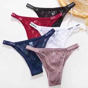 Mulheres carta personalizada teen meninas tangas underwear e g string sexy lace sem costura calcinha lingerie bikini