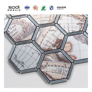 Paneles de pared de mosaico de PVC con aspecto de mármol moderno, azulejos adhesivos hexagonales autoadhesivos impermeables para baño y cocina, hoteles, villas - Product Image 4