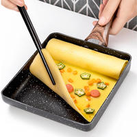 Wajan Masak Besi Cor Jepang Modern, Grosir Personalisasi, Wajan Mini Anti Lengket Batu Maifan Persegi