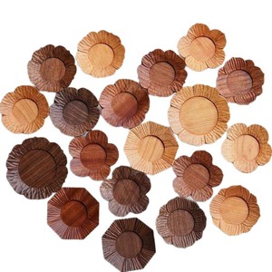 Japanese Style Handmade Wooden <b>Tea</b> <b>Tray</b> Solid Black Walnut Wood Hand Carved Flower Shape Serving Dish For <b>Tea</b> Ceremony - Product Image 5