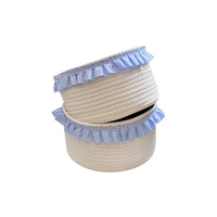 Panier de rangement en coton brodé tissé à la main - Boîte de rangement de cosmétiques de bureau, aspect haut de gamme, pour gérer l'organisation des objets