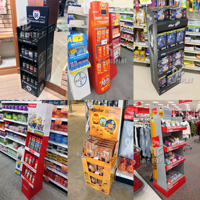 HIC présentoir en carton pliable personnalisé magasin de détail moderne POS support de sol ondulé pour les produits de suppléments Pop