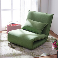 Fauteuil de salon pliable minimaliste en tissu avec dossier inclinable réglable et coussin moelleux pour balcon, chambre et salon