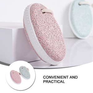 Piedra exfoliante para pies con correa de cuero y banda de goma, color sólido, para uso doméstico, elimina callosidades y piel muerta, piedra vulcánica para pies - Product Image 2