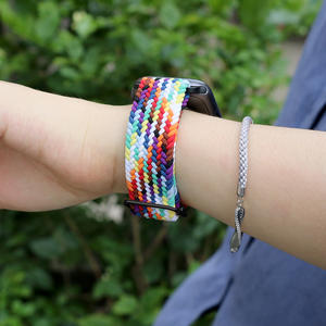 Correa <span class=keywords><strong>de</strong></span> Reloj <span class=keywords><strong>de</strong></span> Nailon Tejido con Hebilla Deslizante Ajustable para Apple Watch Series 11 10 Ultra SE 46mm 49mm, Pulsera <span class=keywords><strong>de</strong></span> Tela Trenzada - Product Image 6