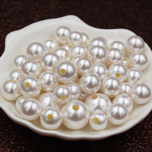 Perla de concha de medio agujero 3mm agujero grande DIY cuentas sueltas usar cuerda de alambre grueso perla agujero grueso cuentas redondas - Product Image 5