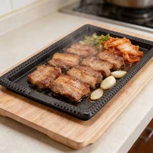 Plancha para asar carne y pescado en cocinas de inducción o de gas, juego de utensilios de cocina de hierro fundido, sartenes. - Product Image 2