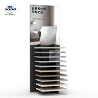 Étagère de présentation en métal simple sur pied, personnalisable en gros, pour pierre et carrelage, installation facile pour les magasins de matériaux de construction et les salons professionnels
