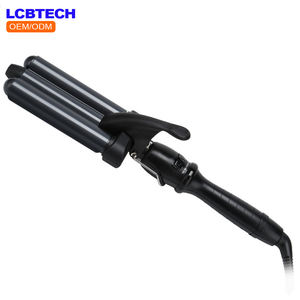 Último juego de ondulador de pelo de cerámica, Varita de hierro <span class=keywords><strong>con</strong></span> estilo de vapor de triple barril, pantalla LCD de temperatura, calentador PTC, pinzas para rizar el cabello - Product Image 1