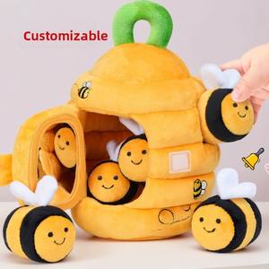 Zacht Schuur Babyspeelgoed 6-12 Maanden Met Opgezette Boerderijdieren Rammelen Piepend Kreukelgeluidspiegel Sensorische Pluche Babyspeelgoed - Product Image 2