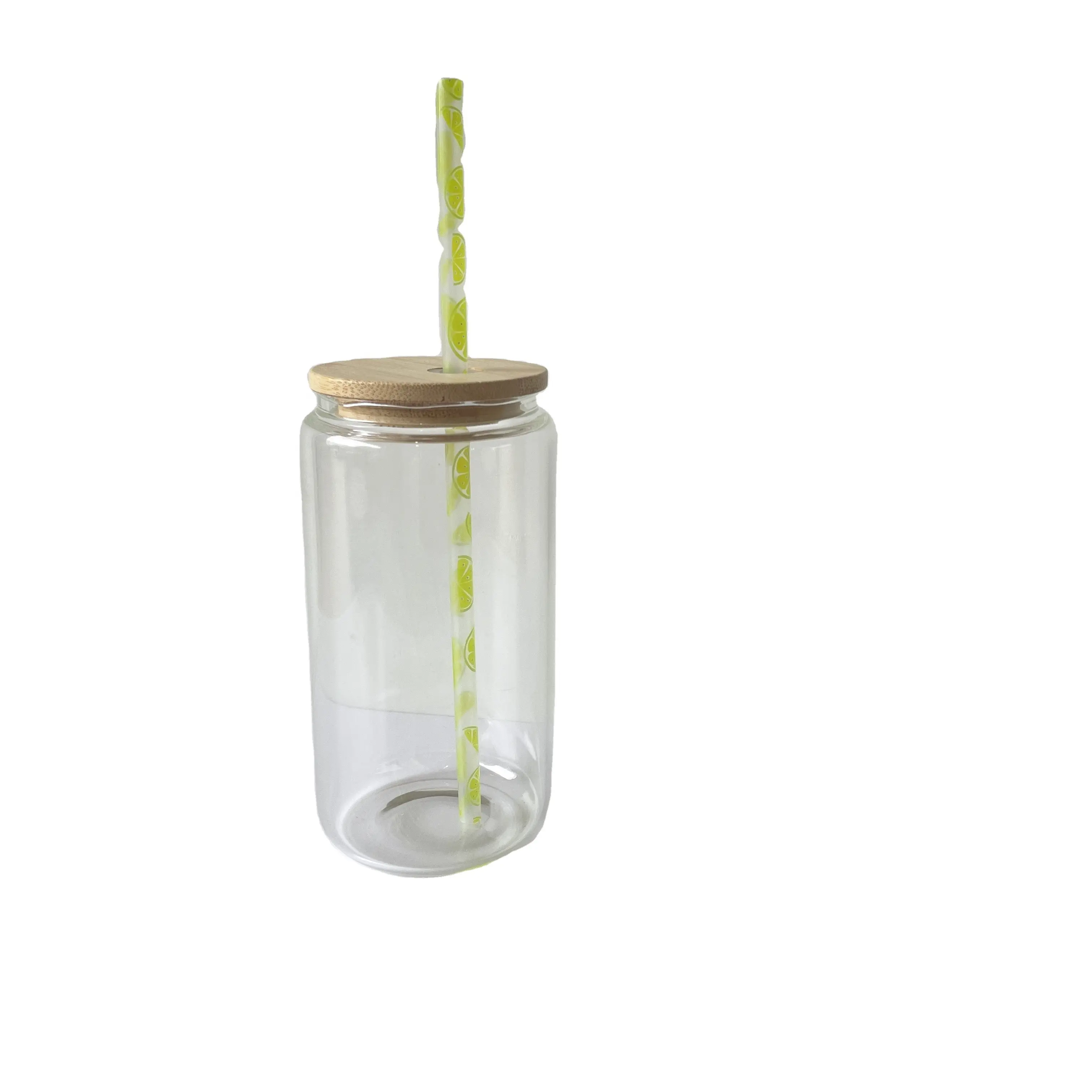 Pajitas reutilizables de plástico para vasos de vidrio, con logotipo de fruta, sandía, girasol, PP, hojas duras, piña, Limón