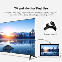 Téléviseur intelligent QLED 50 pouces plein écran, processeur quadricœur Android, fréquence de rafraîchissement 65 Hz, HDR 4K, boîtier noir, prend en charge les langues mondiales