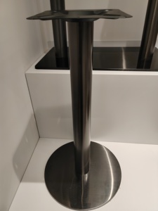 Stainless Steel Minimalist Durable Single Pedestal <b>Square</b> Base <b>Table</b> for Commercial Restaurant and Outdoor Dining - Product Image 6