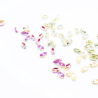 Vente en gros de matériel de broderie française marquise colorée multi-facettes cristal verre strass couture à la main perles strass