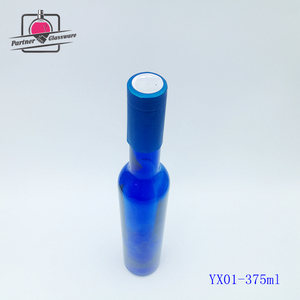 Chai Rượu Vodka Thủy Tinh Màu Xanh 375Ml Với Nút Chai Bằng Gỗ - Product Image 4